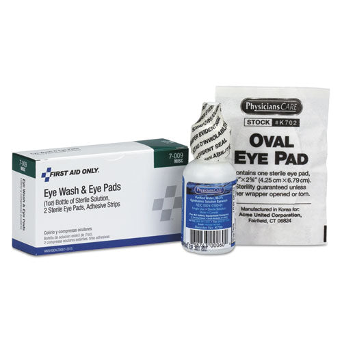 Eyewash Set w/Eyepads and Adhesive Strips, 4 Pieces-(FAO7009)
