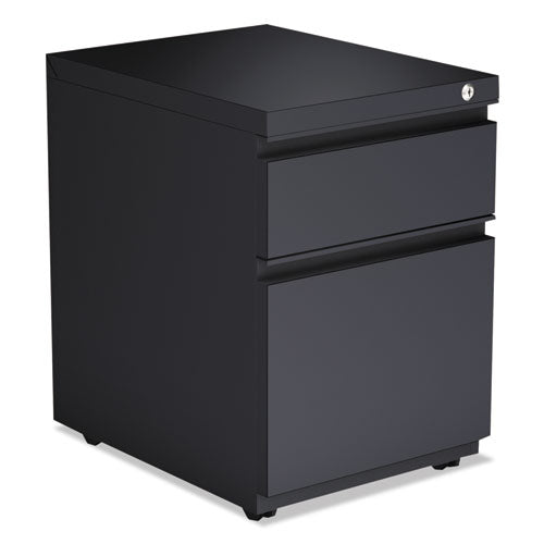 File Pedestal with Full-Length Pull, Left or Right, 2-Drawers: Box/File, Legal/Letter, Charcoal, 14.96" x 19.29" x 21.65"-(ALEPBBFCH)