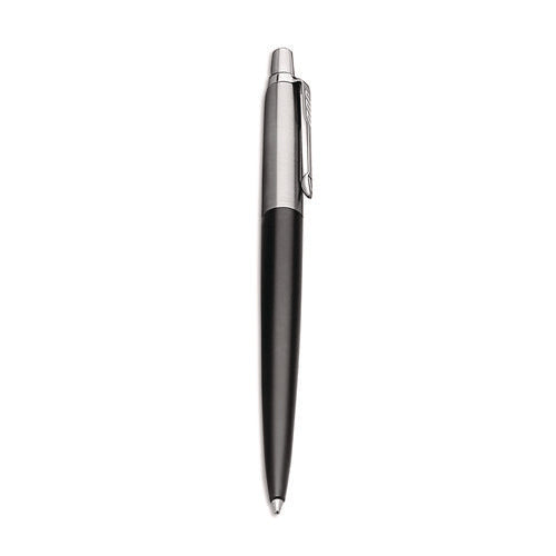 Jotter Ballpoint Pen, Retractable, Medium 1 mm, Blue Ink, Black/Chrome Barrel-(PAR1953184)