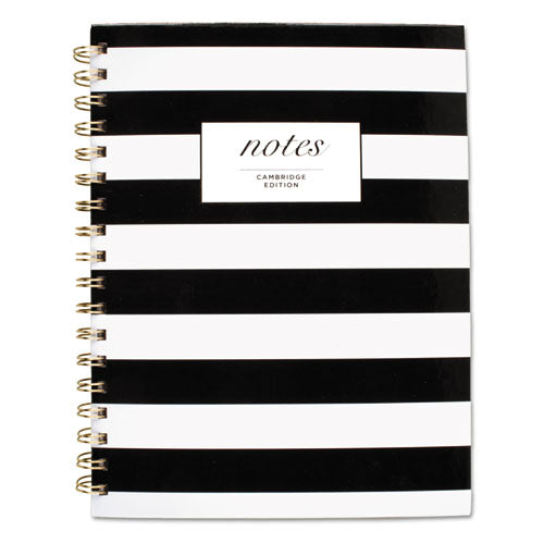Black and White Striped Hardcover Notebook, 1-Subject, Wide/Legal Rule, Black/White Stripes Cover, (80) 9.5 x 7.25 Sheets-(MEA59012)