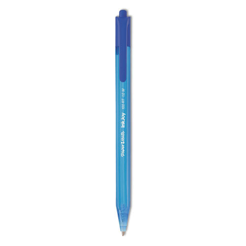 InkJoy 100 RT Ballpoint Pen, Retractable, Medium 1 mm, Blue Ink, Blue Barrel, Dozen-(PAP1951253)