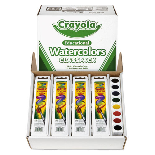 Watercolors, 8 Assorted Colors, Palette Tray, 36/Carton-(CYO538101)