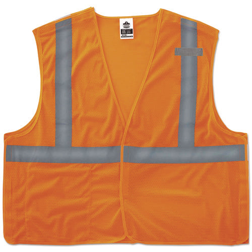GloWear 8215BA Type R Class 2 Econo Breakaway Mesh Vest, Large to X-Large, Orange-(EGO21065)