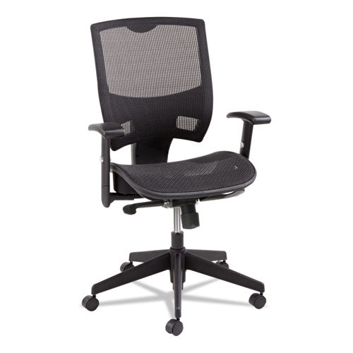 Alera Epoch Series Suspension Mesh Multifunction Chair, Supports Up to 275 lb, 16.25" to 21.06" Seat Height, Black-(ALEEP4218)