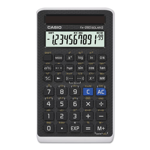 FX-260 Solar II All-Purpose Scientific Calculator, 10-Digit LCD, Black-(CSOFX260SLRII)