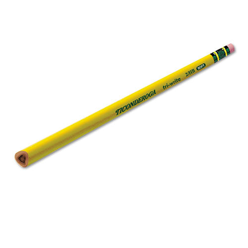 Tri-Write Triangular Pencil, HB (#2), Black Lead, Yellow Barrel, Dozen-(DIX13856)