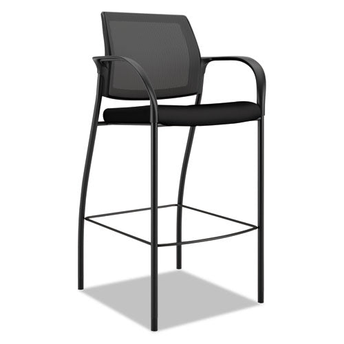 Ignition 2.0 Ilira-Stretch Mesh Back Cafe Height Stool, Supports Up to 300 lb, 31" High Seat, Black Seat/Back, Black Base-(HONIC108IMCU10)
