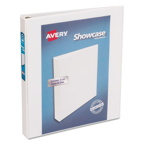 Showcase Economy View Binder with Round Rings, 3 Rings, 1" Capacity, 11 x 8.5, White-(AVE19601)