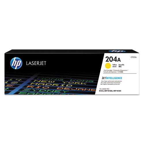 HP 204A, (CF512A) Yellow Original LaserJet Toner Cartridge-(HEWCF512A)