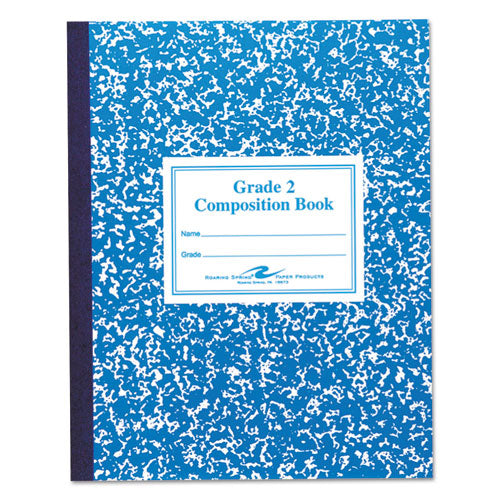Grade School Ruled Composition Book, Manuscript Format, Blue Cover, (50) 9.75 x 7.75 Sheets-(ROA77921)