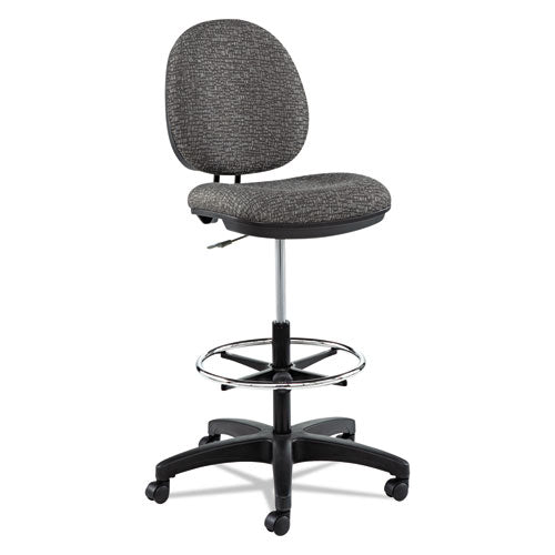 Alera Interval Series Swivel Task Stool, Supports 275 lb, 23.93" to 34.53" Seat Height, Graphite Gray Seat/Back, Black Base-(ALEIN4641)