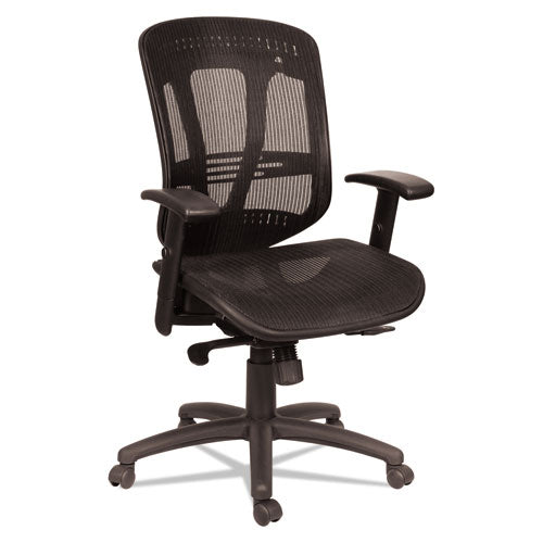 Alera Eon Series Multifunction Mid-Back Suspension Mesh Chair, Supports Up to 275 lb, 17.51" to 21.25" Seat Height, Black-(ALEEN4218)