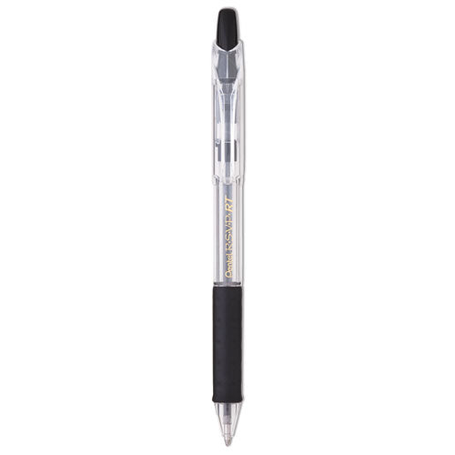 R.S.V.P. RT Ballpoint Pen, Retractable, Medium 1 mm, Black Ink, Clear Barrel, Dozen-(PENBK93A)