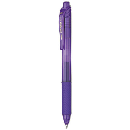 EnerGel-X Gel Pen, Retractable, Medium 0.7 mm, Violet Ink, Violet Barrel, Dozen-(PENBL107V)