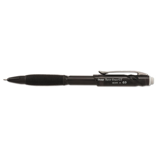 Twist-Erase GT Pencils, 0.5 mm, HB (#2.5), Black Lead, Black Barrel-(PENQE205A)