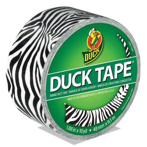 Colored Duct Tape, 3" Core, 1.88" x 10 yds, Black/White Zebra-(DUC1398132)