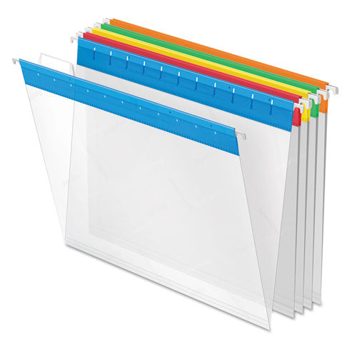 Poly Hanging Folders, Letter Size, 1/5-Cut Tabs, Assorted Colors, 25/Box-(PFX55708)