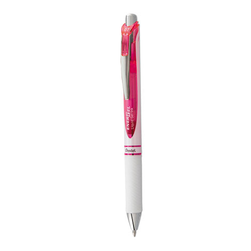 EnerGel RTX Gel Pen, Retractable, Medium 0.7 mm, Pink Ink, White/Pink Barrel-(PENBL77PWP)