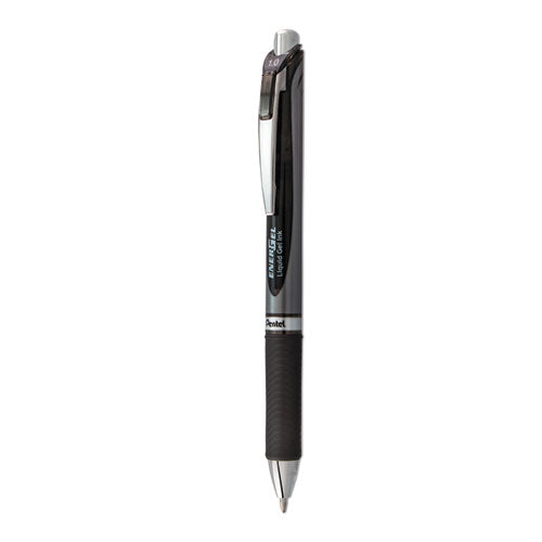 EnerGel RTX Gel Pen, Retractable, Bold 1 mm, Black Ink, Black/Gray Barrel-(PENBL80A)