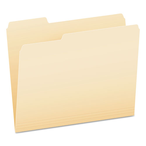 SmartShield Top Tab File Folders, 1/3-Cut Tabs: Assorted, Letter Size, Manila, 100/Box-(PFX62702)