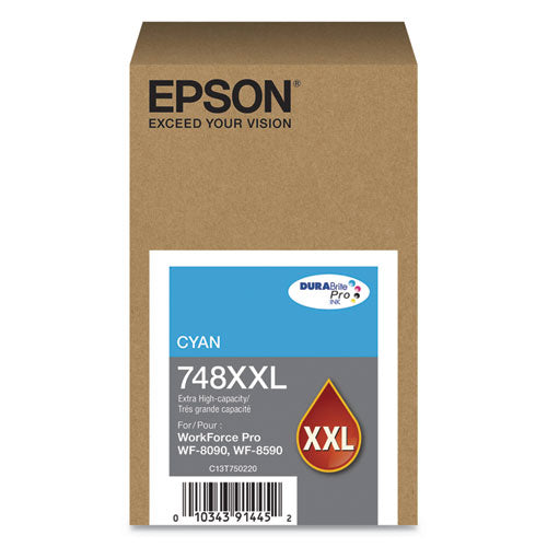 T748XXL220 (748XXL) DURABrite Pro Extra High-Yield Ink, 7000 Page-Yield, Cyan-(EPST748XXL220)