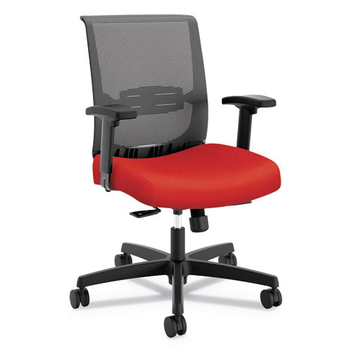 Convergence Mid-Back Task Chair, Synchro-Tilt and Seat Glide, Supports Up to 275 lb, Red Seat, Black Back/Base-(HONCMY1ACU67)