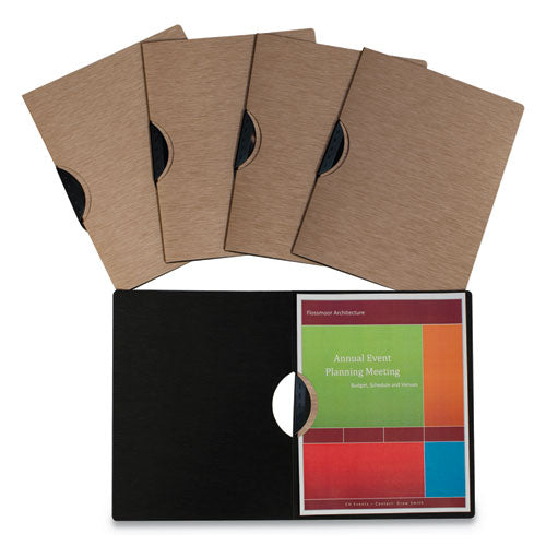 Modern Metallic Executive Style Report Cover, Swing Clip, 8.5 x 11, Bronze/Bronze, 5/Pack-(CLI33316)
