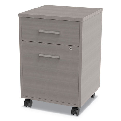 Urban Mobile File Pedestal, Left or Right, 2-Drawers: Box/File, Legal/A4, Ash, 16" x 15.25" x 23.75"-(LITUR610ASH)
