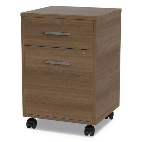 Urban Mobile File Pedestal, Left or Right, 2-Drawers: Box/File, Legal/A4, Natural Walnut, 16" x 15.25" x 23.75"-(LITUR610NW)