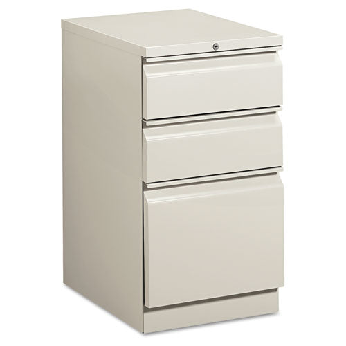 Brigade Mobile Pedestal with Pencil Tray Insert, Left/Right, 3-Drawers: Box/Box/File, Letter, Light Gray, 15" x 19.88" x 28"-(HON33720RQ)