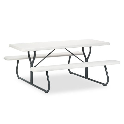 IndestrucTable Classic Picnic Table, 72w x 30d x 29h, Platinum/Gray-(ICE65923)