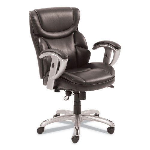 Emerson Task Chair, Supports Up to 300 lb, 18.75" to 21.75" Seat Height, Brown Seat/Back, Silver Base-(SRJ49711BRW)