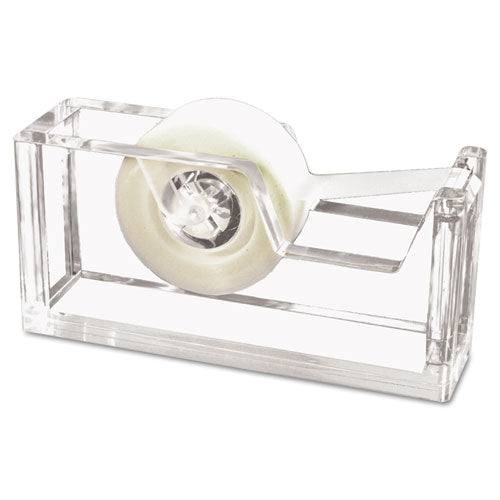 Desktop Tape Dispenser, 1" Core, Heavy Cast Acrylic, Clear-(KTKAD60)