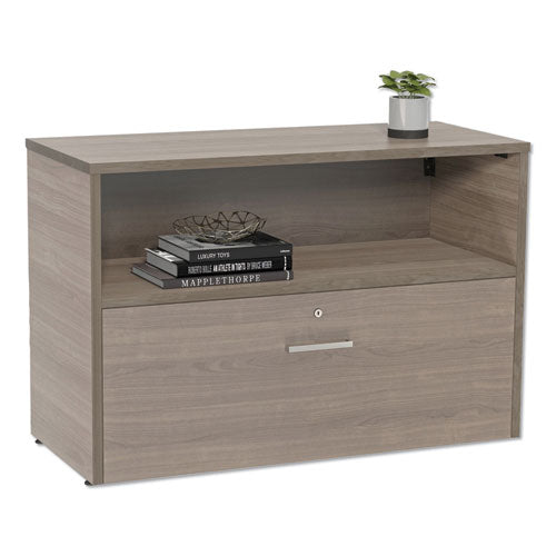 Urban 36" Credenza, Bottom Pedestal, 35.25w x 15.25d x 23.75h, Natural Walnut-(LITUR604NW)