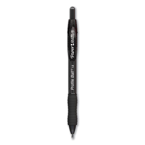 Profile Ballpoint Pen, Retractable, Medium 1 mm, Black Ink, Translucent Black Barrel, 36/Pack-(PAP2095459)