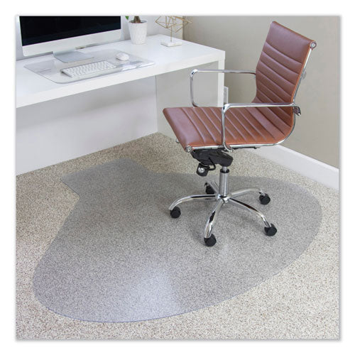 EverLife Chair Mats for Medium Pile Carpet, Contour, 66 x 60, Clear-(ESR122775)