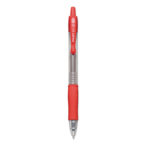 G2 Premium Gel Pen Convenience Pack, Retractable, Extra-Fine 0.38 mm, Red Ink, Clear/Red Barrel-(PIL31279)