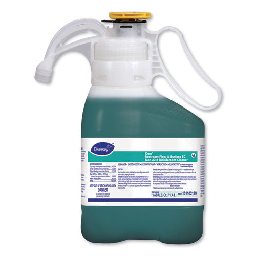 Crew Restroom Floor and Surface SC Non-Acid Disinfectant Cleaner, Fresh, 1.4 L Bottle, 2/Carton-(DVO101102189)