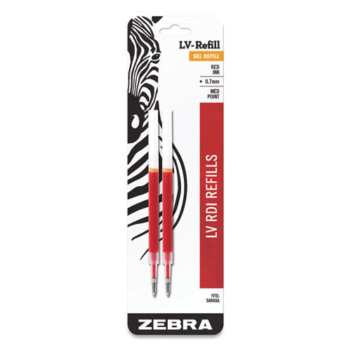 JF Refill for Jimnie, Sarasa, ecoSarasa, Orbitz, Z-Grip and GR8 Gel Roller Ball Pens, Medium Conical Tip, Red Ink, 2/Pack-(ZEB87032)