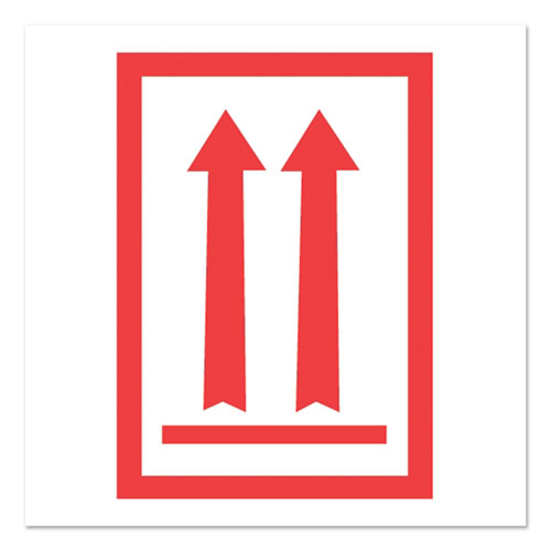 Pre-Printed Message Labels, Arrows Up Symbol, 3 x 5, White/Red, 500/Roll-(DKTDL1930C)