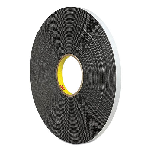 4466 Double-Coated Foam Tape, 1" Core, 1" x 5 yds, Black-(MMM074446615)