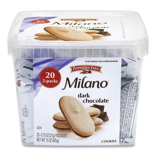 Milano Dark Chocolate Cookies, 0.75 oz Pack, 20 Packs/Box, Ships in 1-3 Business Days-(GRR22000088)