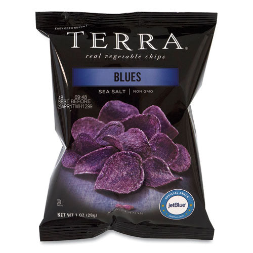 Real Vegetable Chips Blue, Blues Sea Salt, 1 oz Bag, 24 Bags/Box, Ships in 1-3 Business Days-(GRR20902474)