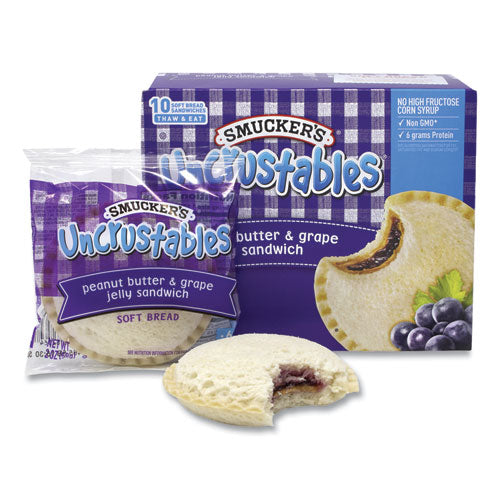 UNCRUSTABLES Soft Bread Sandwiches, Grape Jelly, 2 oz, 10 Sandwiches/Pack, 2 Packs/Box, Ships in 1-3 Business Days-(GRR90300135)