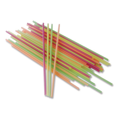 Neon Sip Sticks, 5.5" Polypropylene, Assorted, 1,000/Pack-(BSQ1241202)
