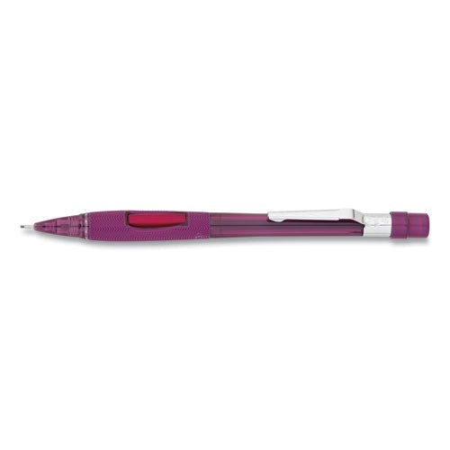 Quicker Clicker Mechanical Pencil, 0.9 mm, HB (#2.5), Black Lead, Transparent Burgundy Barrel-(PENPD349TB)
