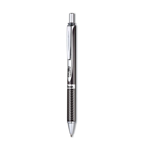 EnerGel Alloy RT Gel Pen, Retractable, Medium 0.7 mm, Black Ink, Black Barrel-(PENBL407AA)