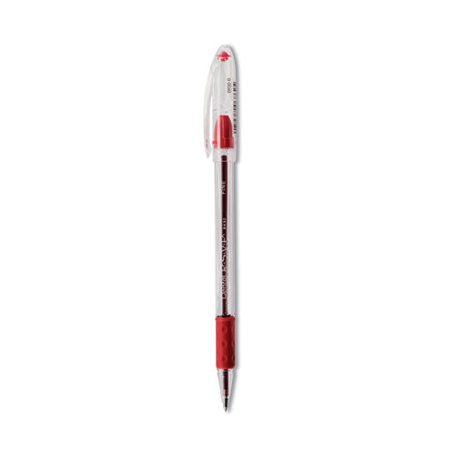 R.S.V.P. Ballpoint Pen, Stick, Fine 0.7 mm, Red Ink, Clear/Red Barrel, Dozen-(PENBK90B)