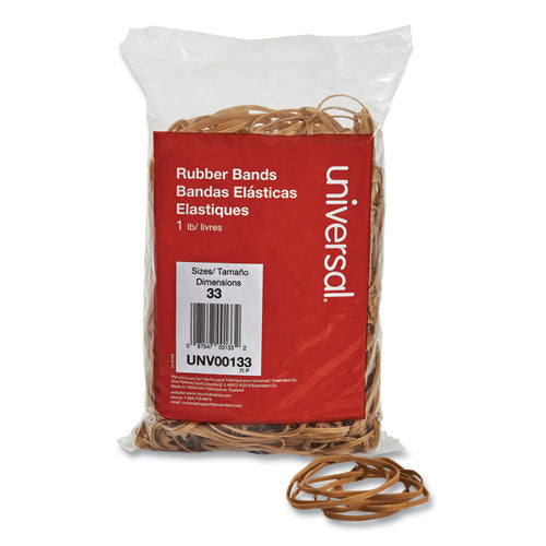 Rubber Bands, Size 33, 0.04" Gauge, Beige, 1 lb Box, 640/Pack-(UNV00133)