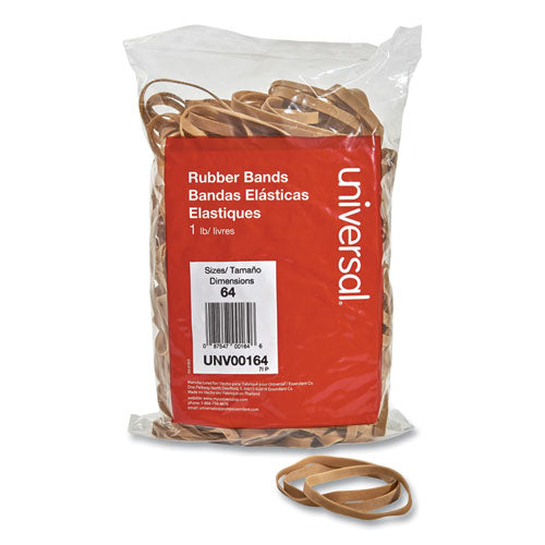 Rubber Bands, Size 64, 0.04" Gauge, Beige, 1 lb Bag, 320/Pack-(UNV00164)
